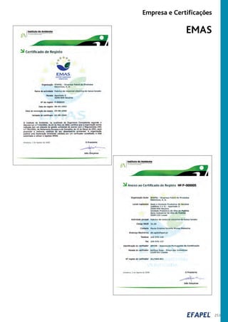 253
Empresa e Certificações
EMAS
 