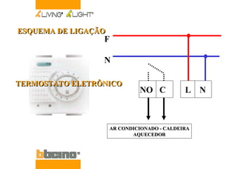 NO  C  L  N F N AR CONDICIONADO - CALDEIRA AQUECEDOR TERMOSTATO ELETRÔNICO ESQUEMA DE LIGAÇÃO 