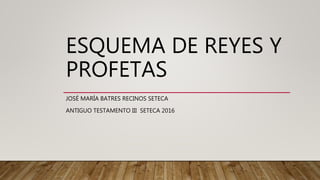 ESQUEMA DE REYES Y
PROFETAS
JOSÉ MARÍA BATRES RECINOS SETECA
ANTIGUO TESTAMENTO III SETECA 2016
 
