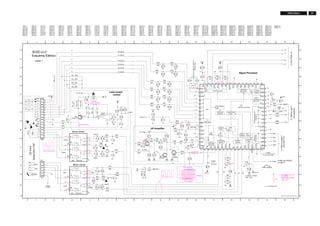 37FW-C155/19
+
-
+
-
VDD
INTERFACE
VERSATILE
DEMOD
EFM
PLL
DIG.
STAGES
OUTPUT
CONTROL
MOTOR
KILL
INTERF.
LOOPBACK
SER. DATA
INTERF.
VERSAT.
INTERFACE
SER. DATA
BITSTREAM DAC
TIMING
INTERFACE
MICROCONTROLLER
PROCESSOR
AUDIO
PROCESSING
PRE-
FUNCTION
CONTROL
SRAM
ADDR
INTERF.
EBU
DET.
PEAK
CORR.
ERROR
PROCESSOR
SUBCODE
END
FRONT
VREF GEN.
ADC
+
-
+
-
VDD
MP847 H2
MP848 E2
MP849 E2
MP850 E2
MP851 E2
MP852 G2
MP853 G2
120K
LDON
+
MP730 C9
TRACK
C
FOCUS
on7876
1V
F
(CD-TEXTIC)
4.7V
MP841 F6
MP842 H6
MP843 G7
MP844 E9
MP845 F4
MP846 H2
3789 F8
3790 F7
3791 E7
3792 F8
+
Servo driver
_
Motor Driver
+
2851 B11
_
7808 F7
7809 G8
7810 F9
7877 D12
MP713 C9
MP715 D9
MP716 B9
MP717 A9
MP729 B9
3842 E6
3843 E5
3844 E5
(uP-interface)
B
to
180K
TRACK
3798 D8
11.3 MHz
CDDrive
control
to7805onpart2
3704 D4
3709 C14
3710 B8
3719 D4
3720 D5
3721 D6
3723 E6
3724 D6
3725 D6
2838 D8
2839 F4
3863 = 33R
part2
2802 C8
B
SLIDE
_
D
A
2801 D8
E
2840 G4
2841 F5
2842 E5
2844 F5
2850 C14
3828 G11
3832 C15
3833 A8
3834 B8
3835 F5
3837 G7
3838 H7
3839 H6
3840 G5
3841 G5
E
R1 (CD10)
from 1801
on
2820 D4
_
C
Laser power
2816 B12
2817 F7
2818 B11
3793 E8
3794 F7
3795 F8
3796 F8
2822 F9
2823 F10
2824 F10
2825 E9
2826 G12
2828 G13
2833 B10
2834 B10
2835 H7
2836 E10
2837 H4
1 2 3 4 5 6
1810 B10
2800 D8
2855 C8
2856 D15
2857 H5
2869 D3
2885 E9
2887 B10
2888 C4
2891 F4
2894 F8
2895 G12
2896 H12
2897 H12
3701 D3
E
+
MON
VREF
D
onlyfordigitaloutversions
D
E
F
G
H
A
B
2819 E5
D
E
F
G
H
1800 F1
1801 G1
TRACK
SLIDE
D4 (CD10)
7 8 9 10 11 12 13 14 15
2 3 4 5 6 7 8
INNERSW.
D3 (CD10)
PIN50
DISC
to
dig. out circuitry
#.... for provision only
T+
A
(Quartzused)
DISC DISC
F
1805
for digital out version:
F+
R2 (CD10)
C
10 11 12 13 14 15
A
SLIDE
B
C
/ SAA7325
D1 (CD10)
on
Esquema Elétrico
GND
3CDC-LLC
_
D
F-
parte 1
B
#
+
FOCUS
3702 D3
1
2803 C8
2804 D4
2805 C8
2806 B8
2807 B8
2808 B9
2809 H4
2810 A8
2811 A9
2812 D5
2813 F7
2814 F7
2815 B8
GND
LD
for CD TEXT only
to
sheet2
7803-B D5
7806 G3
7807 H3
3815 C4
3818 B3
3819 D14
3820 C3
3821 B3
3822 B3
3825 F9
3826 F9
9
3799 D8
3800 D8
3801 D8
3802 C8
3803 C8
3804 C14
3805 B8
3806 C8
3807 B9
3808 A9
3811 C8
3812 H4
3813 E2
_
FOCUS
MP818 C4
MP819 F10
MP820 F8
VCC
3845 F6
3846 F5
3847 F5
3849 H5
3850 H5
3852 H5
3853 E9
3862 A10
3703 D3 3867 A11
3870 E2
3873 D14
3889 D15
3892 E15
3894 E9
3895 G12
3896 E9
3900 F9
3901 D4
3904 G10
7802 D3
7803-A B5
A
MP883 C4
MP884 C5
MP893 F10
part 2
to 7877
120K
D2 (CD10)
MP821 C15
MP827 B10
MP828 G11
MP829 A3
MP831 A4
MP836 D3
MP837 D4
MP838 G6
MP839 G6
3827 E10 MP731 B13
MP743 D2
MP744 C2
MP745 E2
MP800 E2
MP802 B15
MP809 D10
MP812 G2
MP813 B3
MP814 G2
MP815 B3
MP816 A3
MP817 A3
Signal Processor
MP840 E6
T-
HF-Amplifier
DOBM
F
C
#
3863 G13
+
MP858 G8
MP859 E10
MP860 C2
MP872 C15
MP873 H4
MP875 F13
MP876 E2
MP877 E3
MP878 B13
MP879 B11
39K
3721
47n2835
470n
2894
100n2820
2812
33p
2834
33p
GND GND
3704
1R
27p
2856
3800
2826
47u
3802
2K2
3795
10K
3803
33p
2833
2836
47n
1810TF01
EBUGND
2807
2815
GND
GND
+3.3V
330K
3849
1K
3837
58
VSSD3
35WCLI
28
WCLK
470R3873
63
V1
34V2|V3
61
V4
62
V5
5 VDDA1
17
VDDA2
52
VDDD1P
57
VDDD2C
20
VNEG
21
VPOS
7 VRIN
4 VSSA1
14 VSSA2
33VSSD1
50
VSSD2
RP
48SBSY
40SCL
37SCLI
29
SCLK
39SDA
36SDI
24
SELPLL
47SFSY
42SILD
56
SL
43STATUS
46SUB
25
TEST1
31
TEST2
44TEST3
IREF
3 ISLICE
32
KILL
64
LDON
18
LN
19
LP
59
MOTO1
60
MOTO2
12 R1
13 R2
54
RA
41RAB
45RCK
38RESETn
22
RN
23
49
CL11|4
26
CL16
16 CRIN
15 CROUT
8 D1
9 D2
10 D3
11 D4
27
DATA
51
DOEM
30
EF
55
FO
2 HFIN
1 HFREF
6
5
6
7
8
4
SAA7324
7877
53
CFLG
4K7
3870
7803-B
LM358D
10K
4
8,11,15
8,11,15
3842
7806 TDA7073A
14
10
2
1
6
7
16
13
9
12
5
3
2822
1n
2819
470R
3889
3834
10K
3832
220n
2809
+3servo
47R
4R7
3835
3701
2804
47u
+3.3V
3789
470R
220p
28052806
220p
3846
2816
1n5
47K
3811
3710
1n
BC847B
7810
2841
2840
100n
2825
47R3702
3820
1K3838
2K2
1K
3798
BC847B
7808
2855
2891
1n5
14
15
16
2
3
4
5
6
7
8
9
1800
1
10
11
12
13
2824
47R3703
GND
3844
3806
10K
3K3
2800
2823
10K
+3.3V
3892
470R
2808
220p
3805
7
16
13
9
12
5
3
4
TDA7073A7807
14
10
2
1
6
2814
2802
3862
120R
1
2
3
4
5
6
3840
47u
2888
1801
PH-S
1K
3719
3801
10K
3853
470R
2839
47u
10n
3895
15R
+3servo
2857
3807
10K
10u
2838
2K7
3900
3894
100R
+10V
2801
220p
+3.3V
2850
1n
+3servo
3845
10K
1K
3799
+3.3V
2869
47n
2K2 3821
470R
3819
3863
100R
560R
3790
2828
47u
1n
2844
+3.3V
3796
3K3
1n5
2818
10K3901
3812
2R2
3850
10K
470K
3720
2K2 3818
2813
82p
3826
120R
3867
3724
8K2
2817
560p
2842
1n5
10K
3841
3815
4R7
2811
220p
3808
10K
BC807-40
7802
4u7
+10V
2851
220u
2885
2K2 3822
4K7
3847
3K3
3792
2803
3791
220p
3813
4R7
3833
2K7
3723
100n
2897
100n
2895
100n
2896
3794
3852
2R2
3828
22K
BC847B
7809
27K 3827
47K
3843
+5V
3725
47u
2837
3896
220K
100n
2887
3904
100K
3839
820R
3793
2810
3825
RN
RP
SBSY
SFSY
SL
SUB
Innersw
+5V_HF
+3.3V
+5V_HF
CL11
DOBM
FO
LN
LP
M1M2
RA
RCK
Vref
Innersw
Vref
+5V_HF
VrefCD10
+3.3V
VrefCD10
SILD
SICL
SDA
PORE
Vref
Vref HFIN
3709
1R
56K
56K
56K
56K
180p180p180p180p
1K5
680n
22K
6n8
2n2 1K
47n
820R
47p
39K
39K
180p100p
SanyoDA11T3C
3CDC-LLC (Sanyo) part1 2001 09 06
4.9V
10V
1.7V
1.7V
1.7V
1.7V
1.7V
1.7V
1.7V
3.3V
1.7V
3.2V
1.6V
1.6V
1.6V
3.4V
3.2V
4.8V
1.6V
1.6V
4.6V
3V
3V
0V
4.7V
0.8V
10V
0.3V
1.7V
5.1V
1.6V
1.6V
5V
1.6V
3.2V
3.2V
1.6V
1.6V
1.6V
1.7V
5V
0.3V
1.6V
1.7V
1.6V
3.2V
4V
1.8V
1.2V
0.6V
2.4V
2.7V
4.7V
+3.3V
->Laser damaged !
U >400mV
CD_RW : 3V
CD_DA : 0V
0V
3V
800mVpp
EYE-PATTERN
TB = 0.5us/div
during Focus search
ESD sensitive lines!
. . . V DC voltages measured in
PLAY MODE
with following conditions:
"+10V" = 10V
"+5V" = 5V
EVMV
 