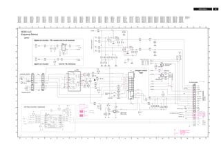 39FW-C155/19
+
-
+
-
VDD
STB
D1
EN1
SRG8
M
M
9 10 11 12
CAROUSEL-MOTOR
delay circuitry
PORE
C
D
E
F
voltage stab.
D
3
1 2 3 4 5 6 7 8 9 10 11 12 13 14 15
1 2 3 4 5 6 7 8
2873 D6
2875 E6
2876 C7
2877 F11
SILD
DRAWER-MOTOR
board
GND
SHR_STR
2
5.6Vversiononly
GNDA
13 14 15
A
B
C
D
E
F
G
H
A
B
3714 F8
3715 G8
3716 B3
3717 B3
1882
Esquema Elétrico
(19Pin)
3CDC-LLC
D
D
1883
2852 H2
2853 G4
2854 B3
2858 A9
2860 A11
2861 B11
2862 B8
2863 B8
2864 B3
2865 C4
2867 A8
2872 G10
3750 B7
3751 C7
3752 A6
3753 A6
3V-5V log. Level
DIG.OUT
POS rec FE-ST-VK-N
LEFT
DIPMATE
1
from digital-out circuitry
SDA
to 7877 on part 1
DOWN
1
2878 F11
2881 F8
2882 B10
2893 F12
3700 H2
3705 G4
3706 G4
3707 G4
3708 H4
3711 G5
3712 B4
3713 G8
3876 C11
3877 F12
3878 E12
3879 D7
3
RF-500TB
RF-500TB
1876
2
changer control
GND
COAX2/EBU
DRIVE UP/
3718 G3
3730 G2
3731 G2
3732 G2
3733 G2
3734 H2
3740 A7
3741 A7
3742 B7
3743 B7
3744 A9
3746 B10 MP724 D8
MP725 D8
MP726 D8
MP740 H14
to/from 7877 on part 1
D
3809 B2
3814 D12
3831 G4
3851 D7
3858 A11
3859 B11
3860 B7
3861 B8
3864 A7
3865 A10
3866 A10
3868 B10
3869 B10
3871 F12
3872 C13
3874 C13
3875 C12
MP811 F14
MP822 E3
MP823 E3
MP824 D4
BASICVERSION
COAX1/+3V
6871 F8
6872 E8
6873 E8
6874 G7
6875 F7
6876 D13
6877 D12
6878 E8
6879 G4
7805-A B9
7805-B A8
7812 G8
7871 C5
7873 D10
7874 C12
7875 D12
7876 G3
MP721 C8
MP722 E8
MP723 D8
MP886 G3
MP887 H5
MP888 G5
MP889 G5
FROM7877ONPART1
SHR_CL
3.2V
SICL
5V1
MP741 G14
MP742 G14
MP801 E12
MP803 F10
MP804 G14
MP805 F13
MP806 F13
MP807 F14
MP808 F13
MP810 F13
4803 B4
4811 A7
4812 B7
4876 D13
5802 B4
+5V(+5.6V)
DATA
GND
MP825 D4
MP830 A7
MP832 G9
MP833 F14
MP835 F14
MP854 A13
MP856 E14
MP857 B13
MP863 C11
MP865 D11
MP866 E8
MP867 E8
MP868 F8
MP869 C12
MP871 D6
MP874 D12
MP881 G2
MP882 G2
EBU_GND
5
8003
Transformer
1877
#
#
#
3880 E6
3881 E7
3882 D7
3883 D6
3884 D6
3885 D6
3886 E7
3887 D6
3888 F12
3890 F11
3891 F11
3893 F11
3898 F7
3899 D12
3905 C5
4
D
logic
(15Pin)
0V
G
H
1805 E15
1875 D2
1878 E2
1880 F8
1881 E8
2829 D6
2830 C9
2831 B9
2832 A8
Output enable
+10V
GND
parte 2
MP890 B3
MP891 B5
MP892 B5
MP897 E13
MP898 E13
MP899 E14
0V
to combi-
D
TRAY POS
8002
SW_INFO
POS1 rec
RIGHT
EBUGND
2860
10u
2878
220p
387410K
3858
47K
1K
3891
BAS216
6876
1880
10K
3878
9
12
5
3
4
8
11
15
7871
TDA7073A
14
10
2
1
6
7
16
13
OUT1-
220R
3898
1
2
3
4
5
GNDA
1875
FE-ST-VK-N
220R
3887
47p
2877
3744
10K
3741
22K
7875
BC847B
3899
100R
3R3
3851
4811
387210K
2867
220p
3746
10K
3860
220p
2862
3715
100K
10K
22K
3713
3879
100K
2858
220u
470R
3893
10K
3714
3742
22K
220p
2893
BC847B
7812
8
4
TDA1308T
7805-A
3
2
1
BAS216
6871
1K
3750
13
12
11
9
10
1
16
8
HEF4094BT
7873
3
2
15
4
5
6
7
14
10K
3877
2863
220p
10u
GNDA
3875
10K
2875
6874
BAS216
BZX284-C3V9
6877
33R
3814 4876
3740
22K
BZX284-C
6875
2872
47n
2861
10u100R
3868
100R
3865
3864
100R
GNDA
22n
2829
3884
270R
3859
47K
3
1878
DIPMATE
1
2
2831
100p
3876
100K
3883 10K
1881
BAS216
6873
GNDA
47K
3880
3K9
3882
3885
10K
GNDA
7874
BC847B
GNDA
3861
10K
10K
3871
BAS216
6872
100K
3881
10K
3888
3886
47K
3751
1K
2873
4u7
2881
47u
3743
22K
2882
220p
TDA1308T
5
6
7
8
4
7805-B
6
7
8
9
17
18
19
2
20
21
22
23
3
4
5
1
10
11
12
13
14
15
6
7
8
9
2
3
4
5
1
10
11
12
13
14
15
16
6
7
8
9
17
18
19
2
3
4
5
1
10
11
12
13
14
15
16
1805
6878
BAS216
GNDA
GNDA
2832
100p
GNDA
GNDA
47n
2830
3890
1K
2876
220u
GNDA
COAX1
+5.6V
+3.3V
+3.3V
+5V
RN
RP
LN
LP
COAX2
+4V
+5.6V
+10V
+3.3V
+10V
SICL
SDA
PORE
SILD
CD-TEXT
GND
DQSY
(23Pin)
uP_CLK
SRDT
FE-ST-VK-N
PROTECTION
TIMING & SYNC
CHECK
CRC
INTERF
CPU
RAM
2 PORT
32 x 8
only during
11MHz
TOC-reading
DQSY
3.3ms
CD-Text circuitry (optional)
7.35KHz
on
to
SRDT
4V
SCLK
CD-TEXT INFO
part1
7877
2853
22n
470R3734
470R3733
10K3711
33K
3730
470R3708
470R3732
3707 470R
3700 470R
47n
2852
3705
220R
470R3706
3718
4K7
10K3731
8
VDD
14
WFCK4
XMODE6
13DQSY
1
EXCK
GND
7
MCK5
2 SBSO
SCLK 11
SCOR3 SRDT 12
9SW1
SW2 10
TEST
7876
LC89170M
6879
BZX284-C3V9
3831
100R
+5.6V
RCK
SUB
SBSY
SFSY
CL11
4.9V
2V
0V
4V
2.3V
2V
4.9V
0V
4V
4.9V
4.1V
5.2V
10V
5.2V
0V
5.2V
5.1V
5.2V
3.3V
4.2V
5V(5.6V)
2.3V
0V
2V
0V
0V
4.9V
0V
2V
5.2V
0V
5.1V
5.1V
5.1V
. . . V DC voltages measured in
PLAY MODE
with following conditions:
"+10V" = 10V
"+5V" = 5V
EVMV
4.5V
7877
from
on
part1 10R
3809
470R
3809
2864
22p
2854
47n
3716
470R
3716
470R
DOBM
7877
from
on
part1
DOBM
10R
3712
1R
3717
10R
3712
to 1805
to 1805
COAX2
COAX2
COAX1
5802
920927152B
1
2
3 4
6
7 8
2865
22n
digital out circuitry - 75Ω version (not on all versions)
digital out circuitry (not for 75Ω Versions)
 