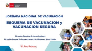 Dirección Ejecutiva de Inmunizaciones
Dirección General de Intervenciones Estratégicas en Salud Pública
JORNADA NACIONAL DE VACUNACION
ESQUEMA DE VACUNACION y
VACUNACION SEGURA
 