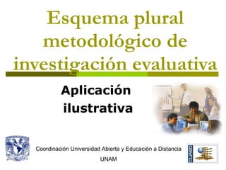 Esquema plural metodológico de investigación evaluativa Aplicación ilustrativa Coordinación Universidad Abierta y Educación a Distancia UNAM 