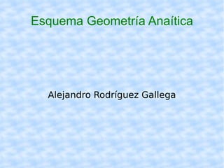 Esquema Geometría Anaítica Alejandro Rodríguez Gallega 