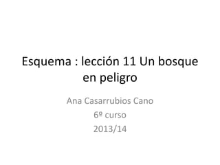Esquema : lección 11 Un bosque
en peligro
Ana Casarrubios Cano
6º curso
2013/14
 
