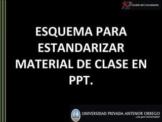 ESQUEMA PARA ESTANDARIZAR MATERIAL DE CLASE EN PPT. 