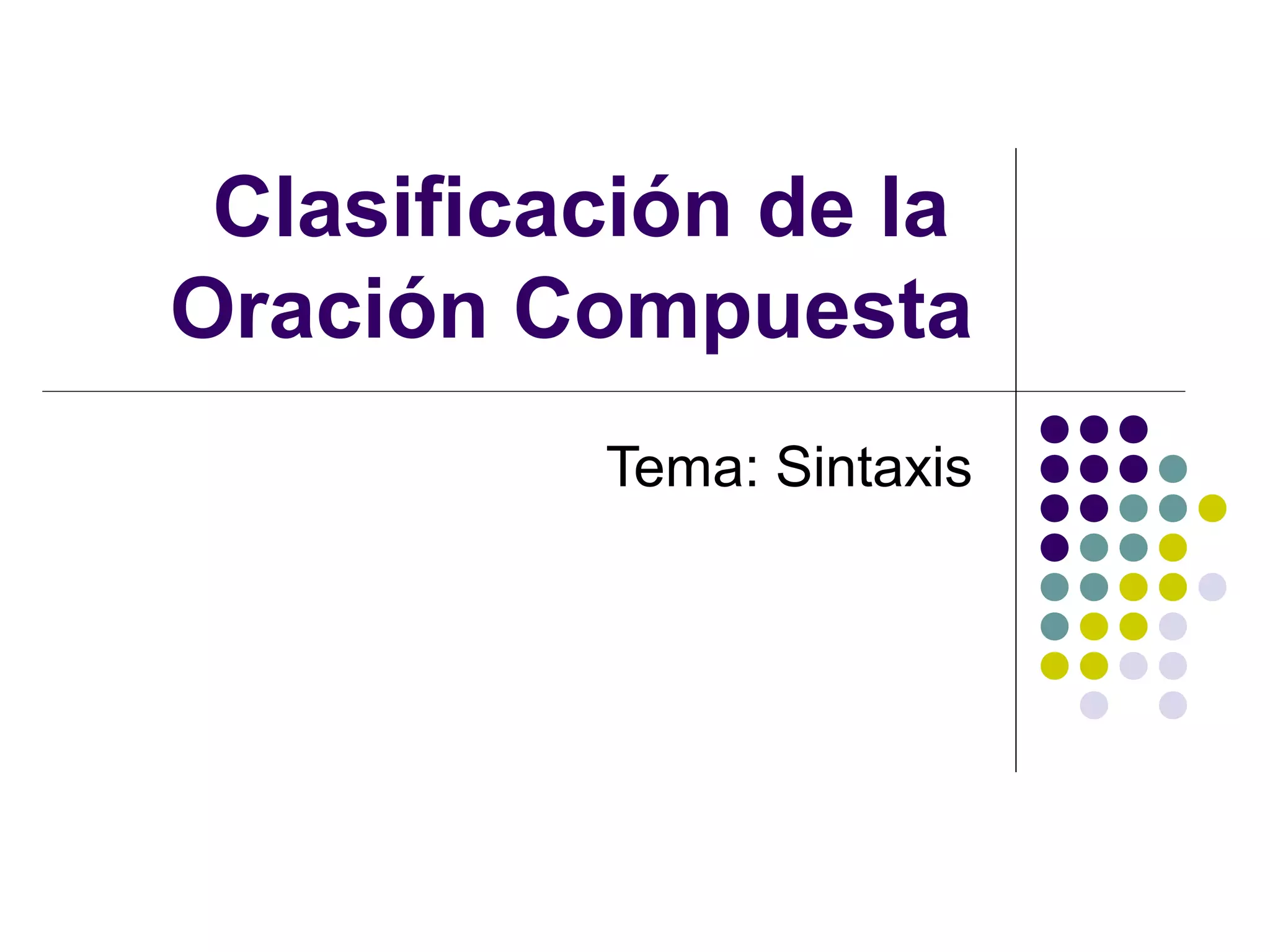 Clasificación de la Oración Compuesta | PPT | Descarga Gratuita