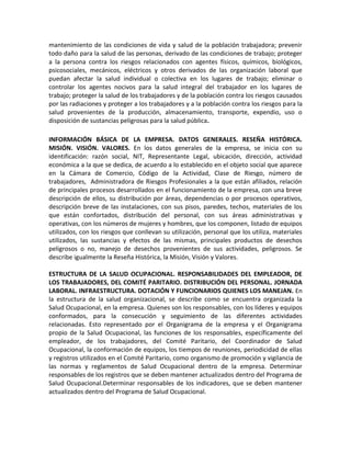 Esquema para la presentación de un pso