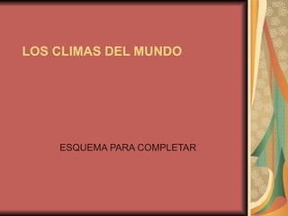 LOS CLIMAS DEL MUNDO ESQUEMA PARA COMPLETAR 