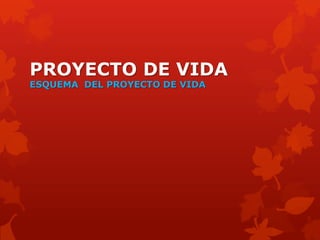 PROYECTO DE VIDA
ESQUEMA DEL PROYECTO DE VIDA
 