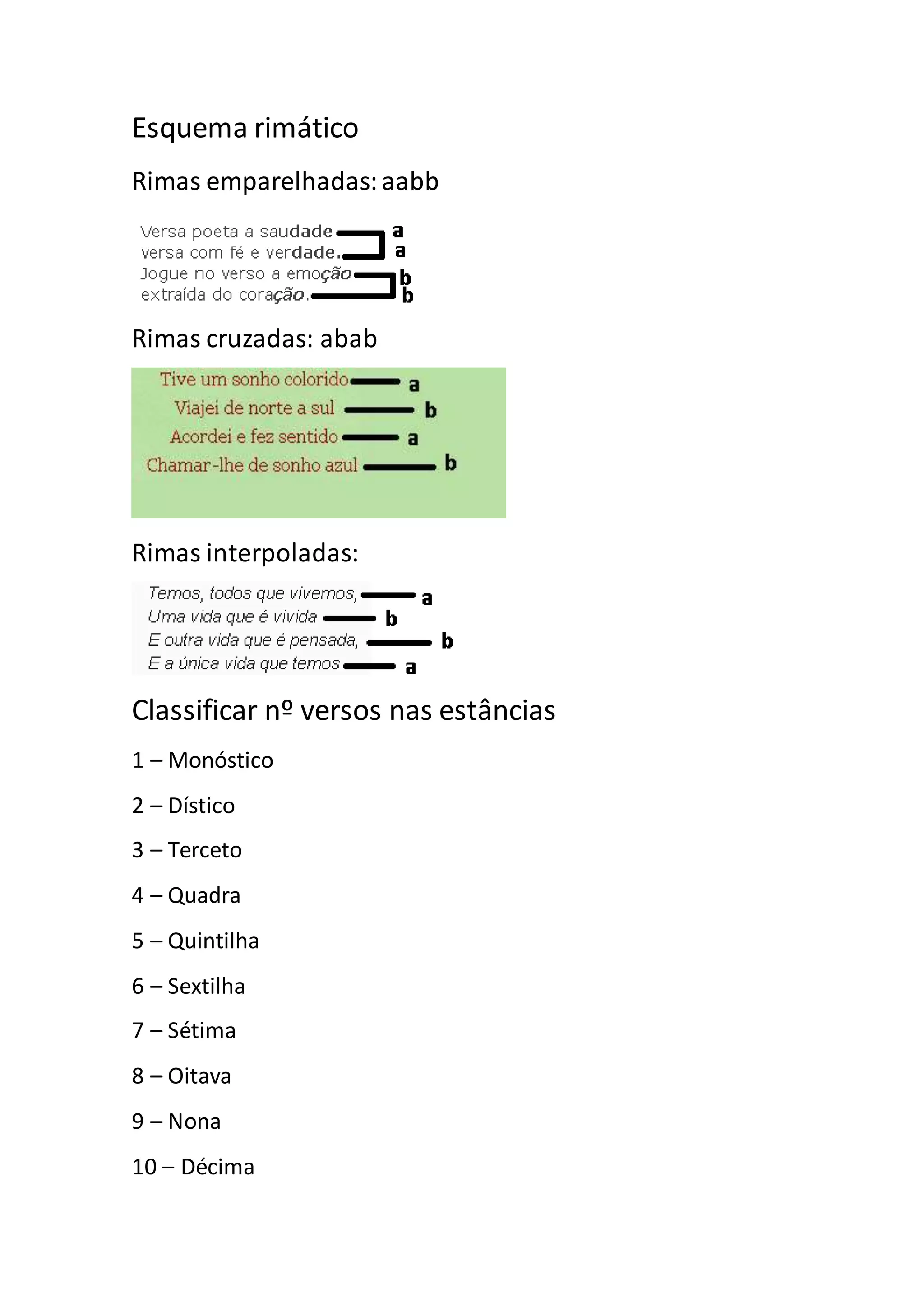 Mesa Rima Esquema rimatico e versos | PDF