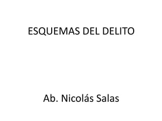 ESQUEMAS DEL DELITO




  Ab. Nicolás Salas
 