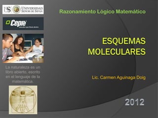 Lic. Carmen Aguinaga Doig
Razonamiento Lógico Matemático
La naturaleza es un
libro abierto, escrito
en el lenguaje de la
matemática.
 