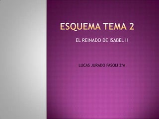 EL REINADO DE ISABEL II




 LUCAS JURADO FASOLI 2ºA
 