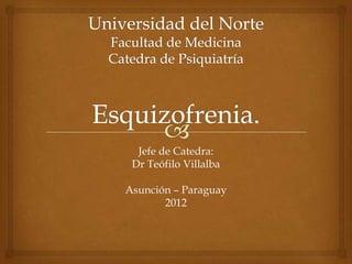 Jefe de Catedra:
 Dr Teófilo Villalba

Asunción – Paraguay
       2012
 