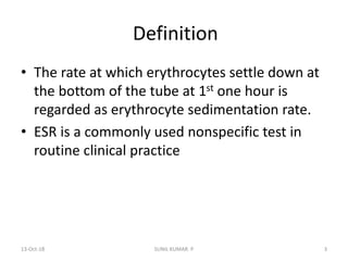 Erythrocyte Sedimentation Rate (ESR) : Significance, Mechanism, Influencing  factors, Procedure - MedicoInfo