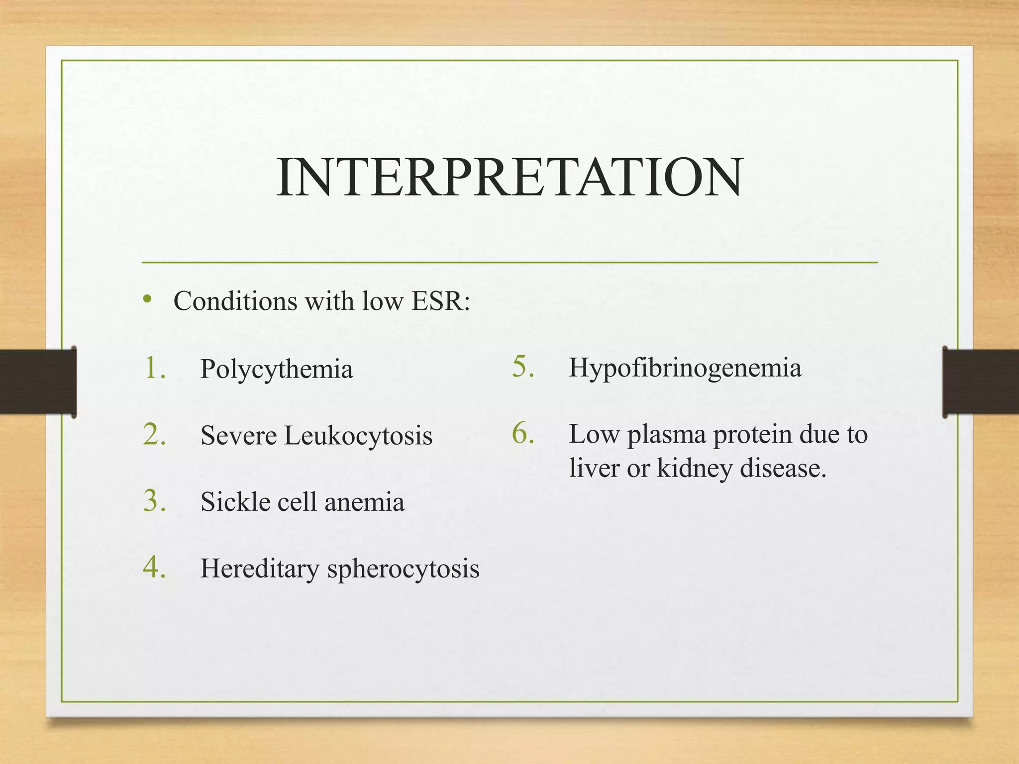 Esr method, principle and interpretation | PPTX