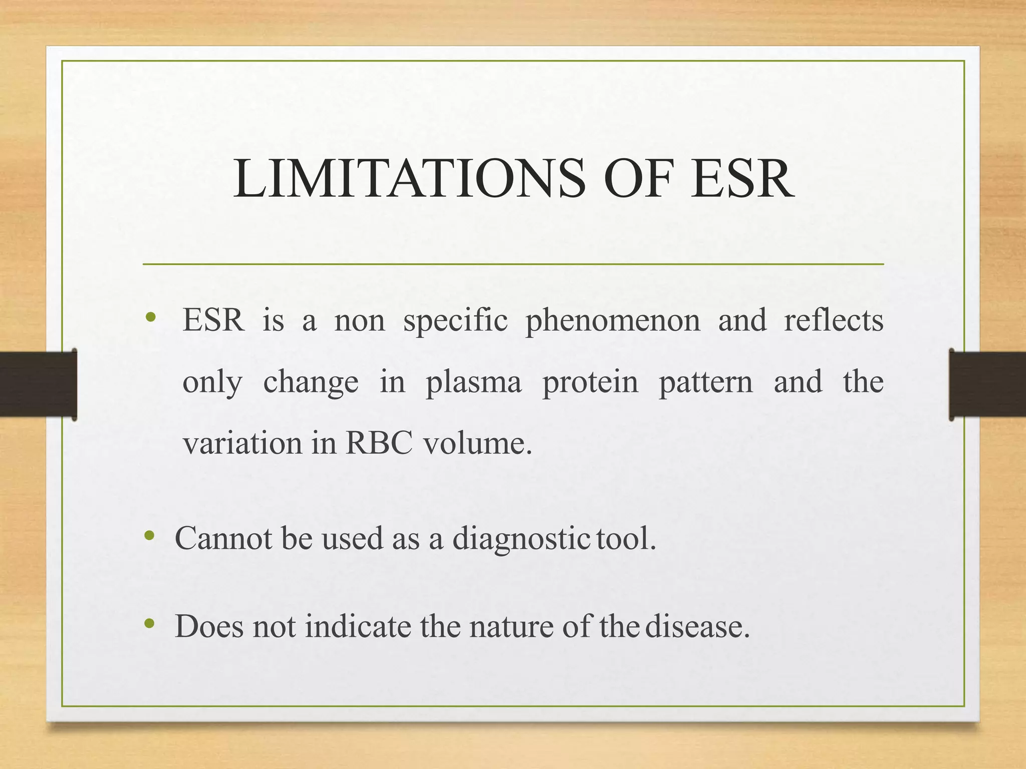 Esr method, principle and interpretation | PPTX