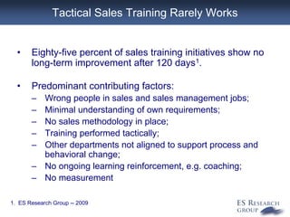 ESR Strategic Approach to Sales Performance Improvement | PDF