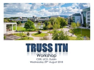 Workshop
CERI, UCD, Dublin
Wednesday 29th August 2018
 