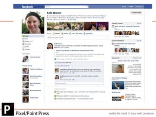Facebook’s (short) historyFounded at Harvard as an internal networkExpanded to international collegesHigh schools also addedExpanded to work networksExpanded worldwide – Sept. 2006