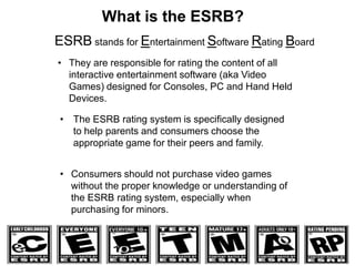 ESRB Ratings Guides, Categories, Content Descriptors