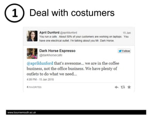 1	
 ?

Deal with costumers

www.bournemouth.ac.uk

 