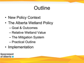 Alberta Wetland Policy: Overview and Update | PDF
