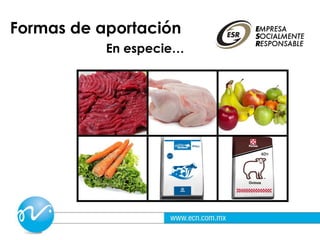 Formas de aportación
En especie…
 