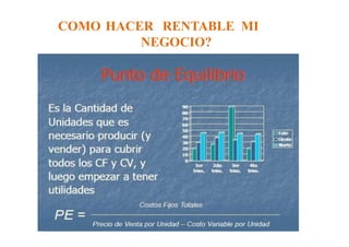 COMO HACER RENTABLE MI
NEGOCIO?
 