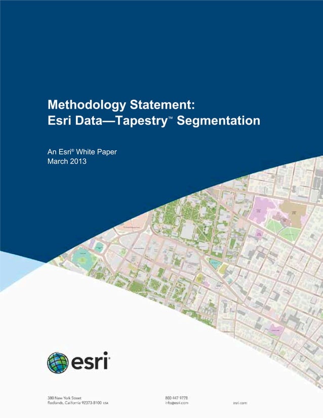 Esri Data Tapestry Segmentation Methodology Statement PDF