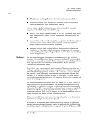 Esri Location Analytics for Business Intelligence | PDF