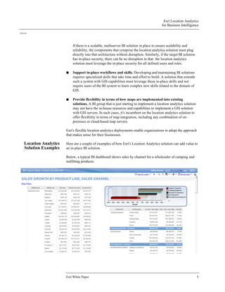 Esri Location Analytics for Business Intelligence | PDF