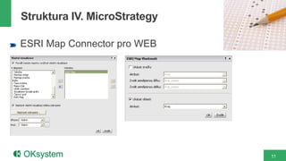 11
ESRI Map Connector pro WEB
Struktura IV. MicroStrategy
 