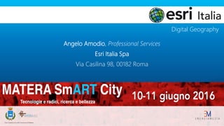 Digital Geography
Angelo Amodio, Professional Services
Esri Italia Spa
Via Casilina 98, 00182 Roma
 