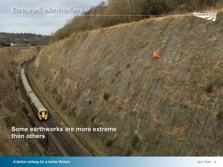 /Oct 7, 2016 5
Earthwork examinationsEarthwork examinations
Some earthworks are more extremeSome earthworks are more extreme
than othersthan others
 