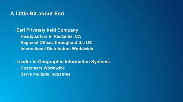 Esri Presentation | PPTX | Desktop Publishing | Computer Software and ...