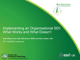 2011 INSPIRE Conference Implementing an Organisational SDI: What Works and What Doesn’t Keith Wishart, Esri (UK), Mike Brown, NERC and Peter Vodden, CEH 