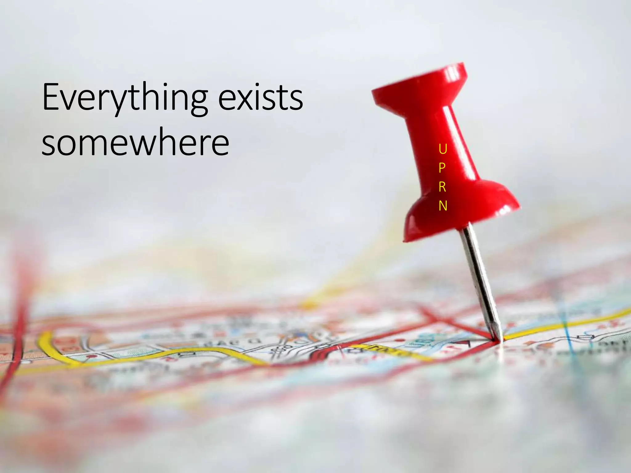 Everything exists
somewhere U
P
R
N
 