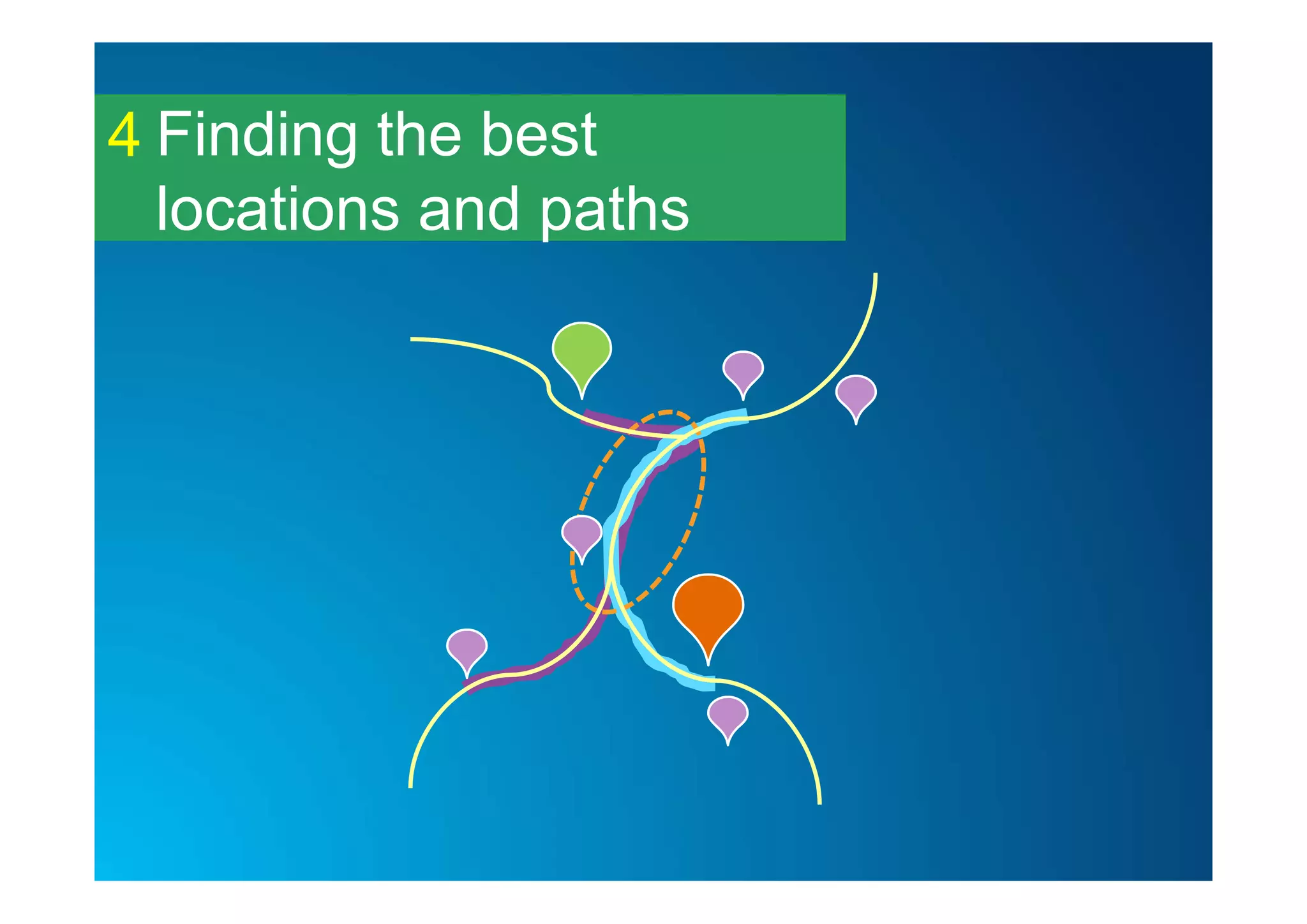 Finding the best
locations and paths
4
 