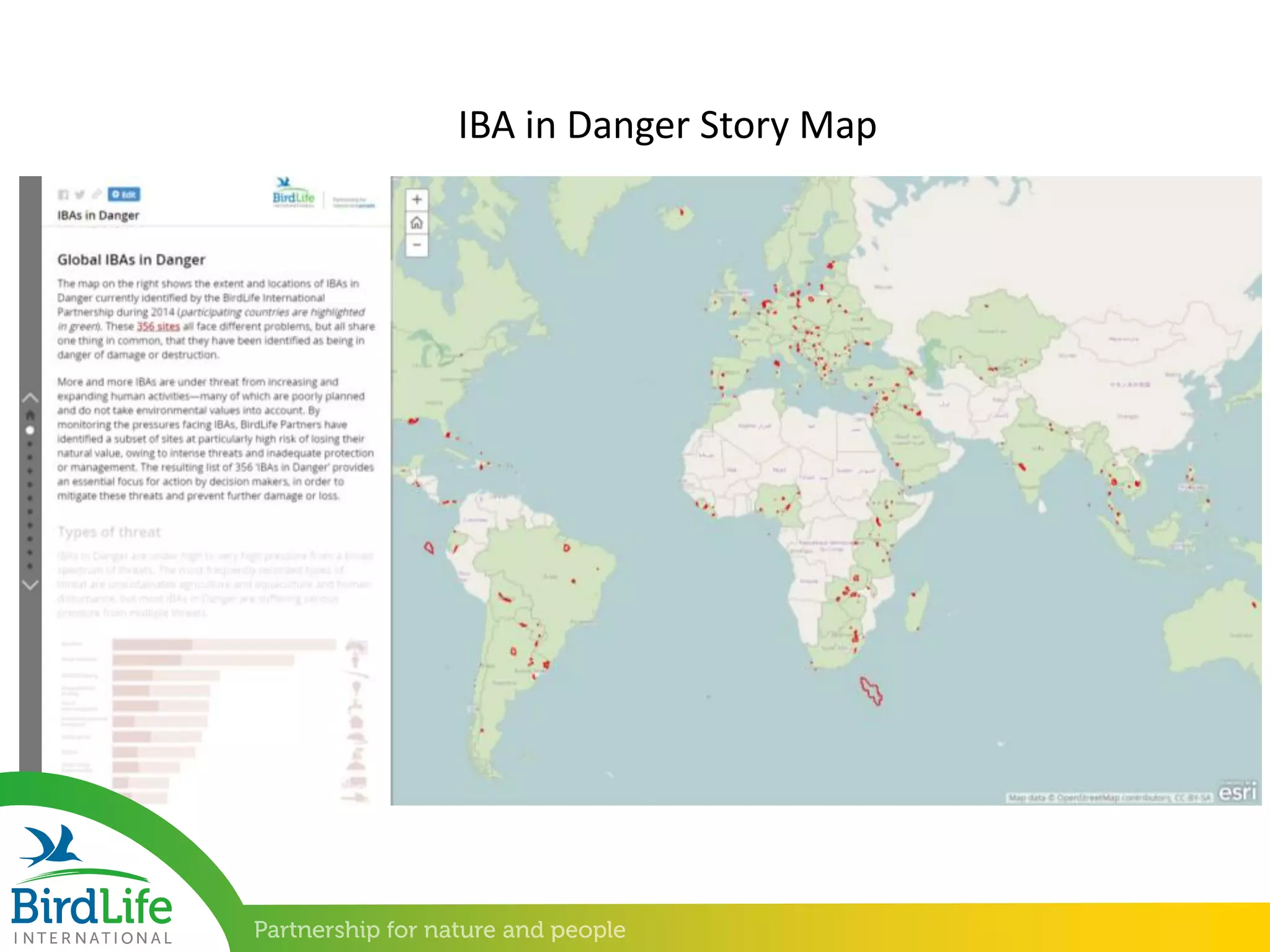 IBA in Danger Story Map
 
