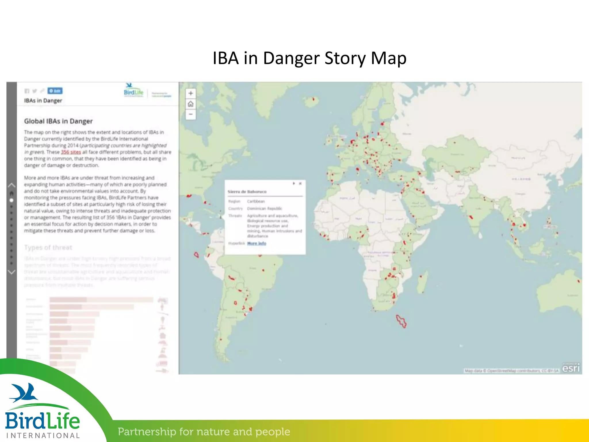 IBA in Danger Story Map
 