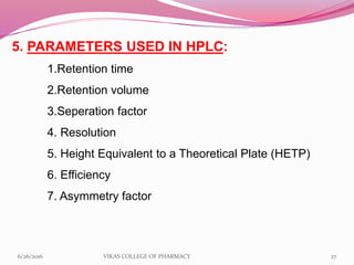 High Performance Liquid Chromatography (Mr.S) | PPTX