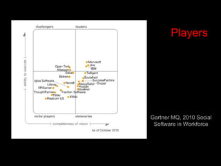 Players Gartner MQ, 2010 Social Software in Workforce 