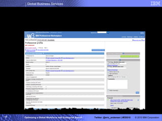 Drilling down reveals a person’s history and expertise, and enables locating others with similar traits <name masked> <name masked> <name masked> 