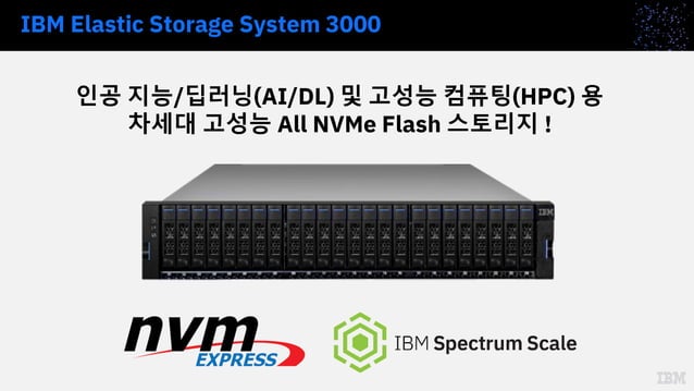 IBM Storage for AI - NVMe & Spectrum Scale 기술을 탑재한 ESS3000 | PDF