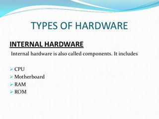 Essential of computer hardware & software