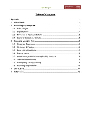 Measuring and Managing Liquidity Risk | PDF