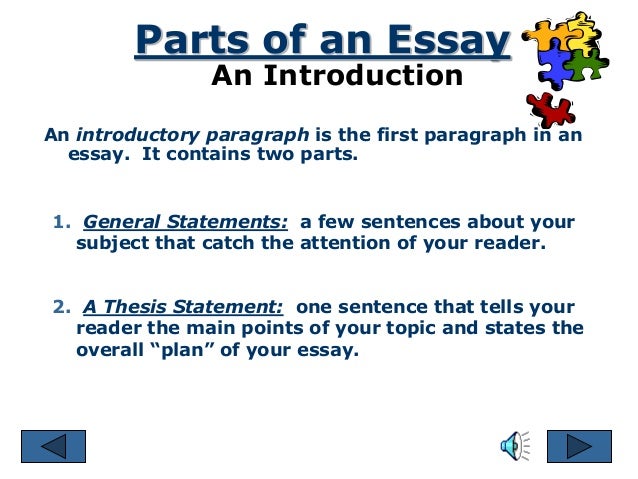 first paragraph of an essay