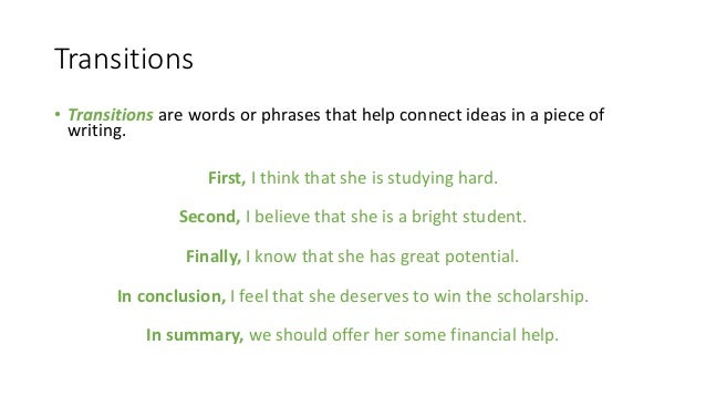 essay paragraph transitions